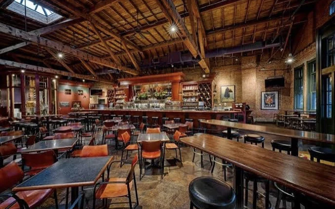 Dining room inside an independent restaurant